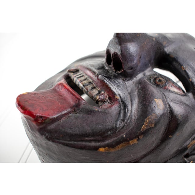 Mid 20th Century Hand Carved Devil / Demon Mask With Horns For Sale - Image 4 of 18