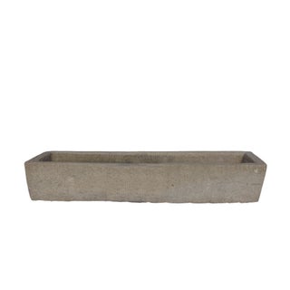 87" Inch Long Hand Chiseled Stone Trough 66 For Sale