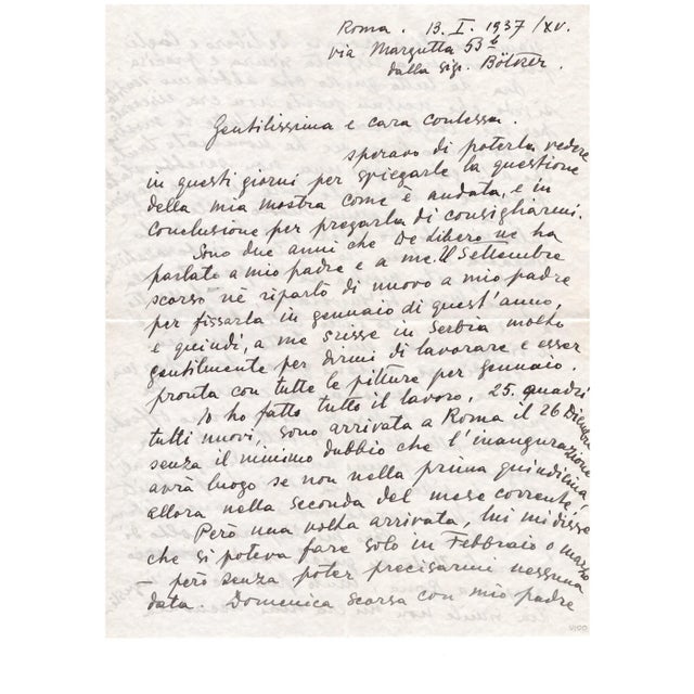 Milena Barilli, Letters by Milena Barilli to the Countess Pecci Blunt, 1943/1937 For Sale - Image 3 of 8