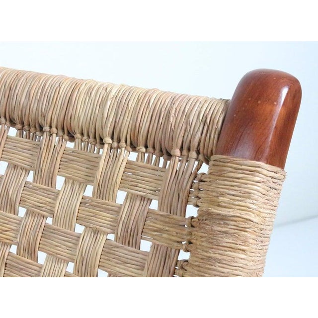Michael Van Beuren Bauhaus Teak and Raffia Loveseat, Circa 1940 For Sale - Image 11 of 13