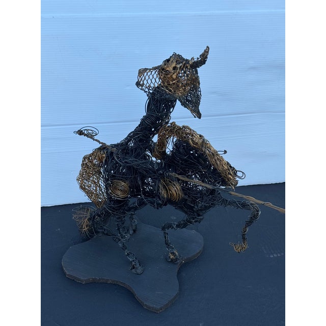 1960s Mid Century Brutalist Metal Wire Don Quixote Sculpture For Sale In Philadelphia - Image 6 of 8