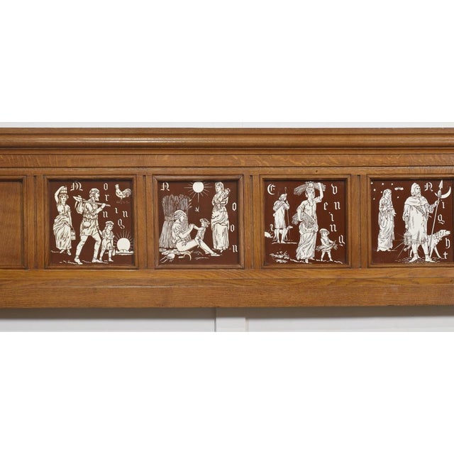 Oak Framed Set of Four Minton Tiles, Set of 4 For Sale - Image 3 of 9