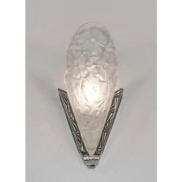 David Gueron Degue French Art Deco Wall Sconces by Degue 1930 France - A Pair For Sale - Image 4 of 9