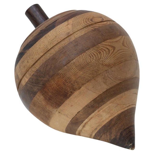 Sculpture Spinning Top in Wood, 1990s For Sale