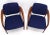 Pair of New Blue Upholstery Teak Danish Mid-Century Modern Arm Lounge Chairs For Sale - Image 11 of 13