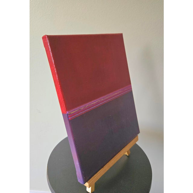 Contemporary Red & Purple Abstract Acrylic Painting For Sale - Image 3 of 4