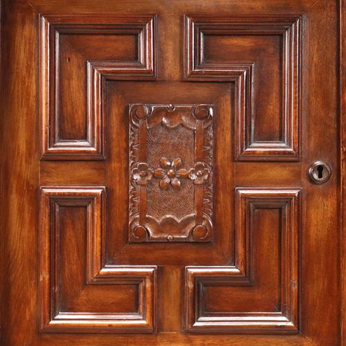Wood Antique Cupboard with Double Top Mahogany For Sale - Image 7 of 12
