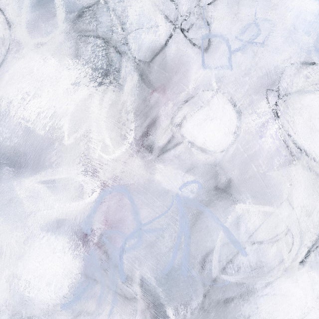 Contemporary Float No.14 - Vertical Textured Abstract Drawing on Paper in Soft Lavender For Sale - Image 3 of 6