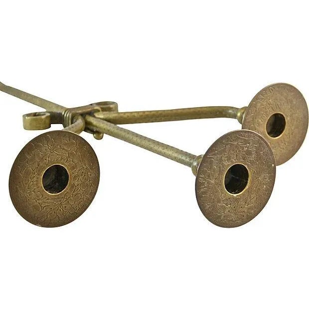 Chinoiserie Antique 21" Brass Candle Holders - a Pair For Sale - Image 3 of 8