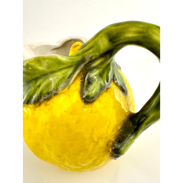 Ceramic 1960s Vintage French Hand Painted Ceramic Lemon Pitcher For Sale - Image 7 of 10