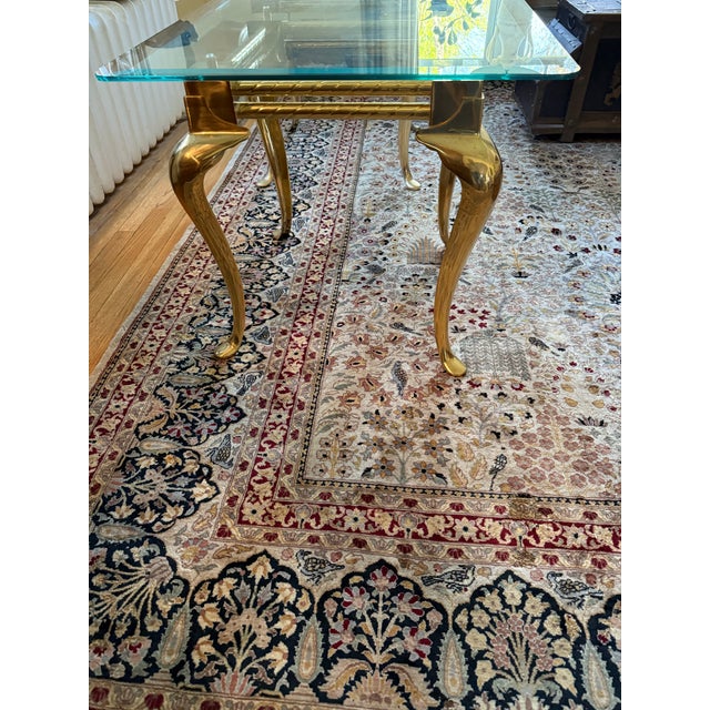1980s 1980s Vintage Hollywood Regency Labarge Style Brass and Glass Side End Coffee Tables- A Pair For Sale - Image 5 of 9