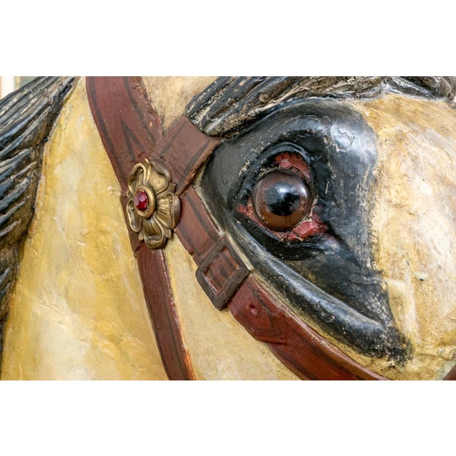 Mid 20th Century Vintage Life-Sized Polychromatic Decorated Carousel Horse For Sale In New York - Image 6 of 12
