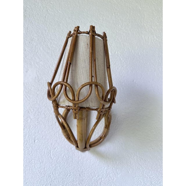 Rattan Wall Sconces by Louis Sognot, 1960, Set of 2 For Sale - Image 10 of 18
