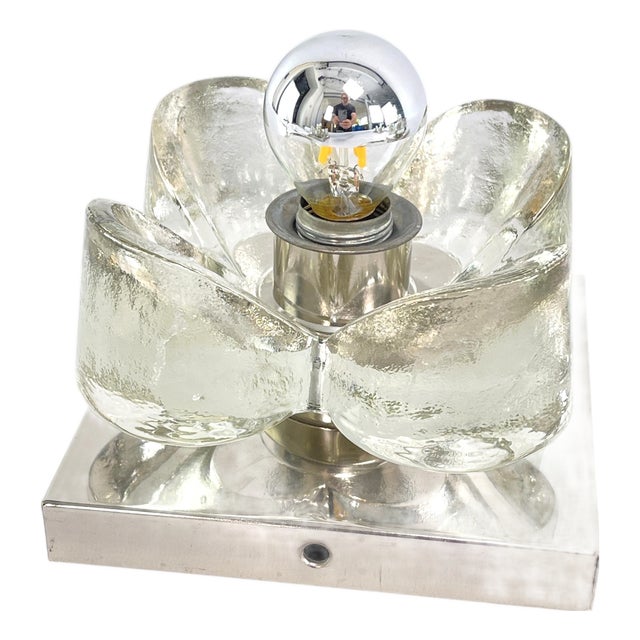 Glass Model 88159 Wall and Ceiling Light attributed to Simon & Scgelle for Sische, 1960s For Sale