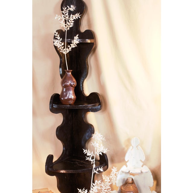 Contemporary Handmade Organic Pottery Tulip Vase in Browns For Sale - Image 3 of 9