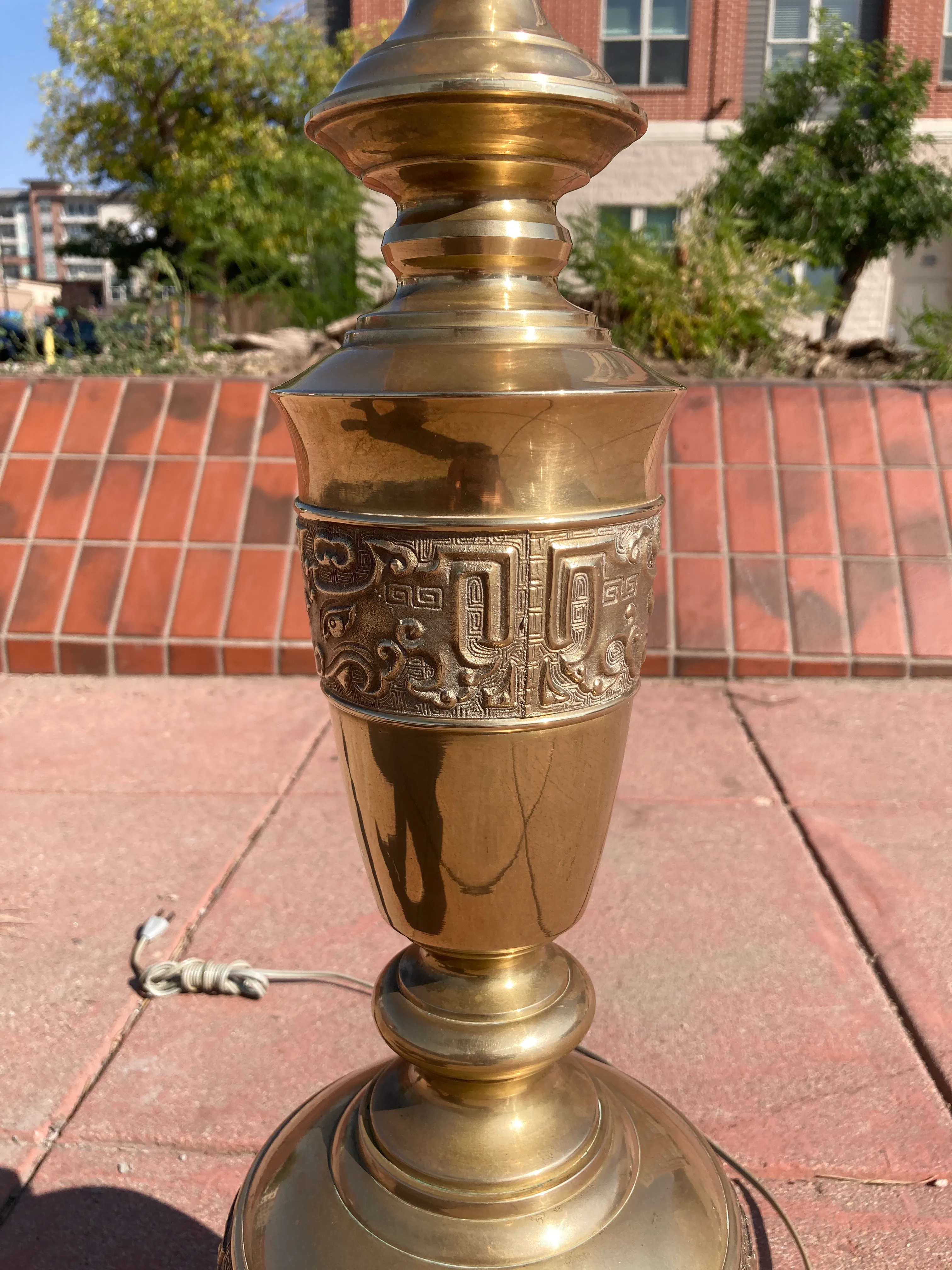Majestic Marbro Japanese Brass Table Lamp in James Mont | Chairish