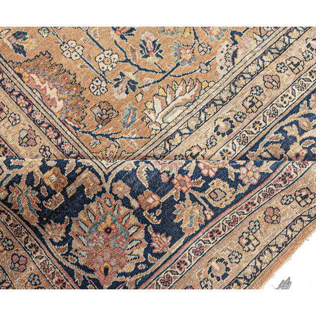 Textile Vintage Persian Tabriz Handmade Wool Rug For Sale - Image 7 of 8