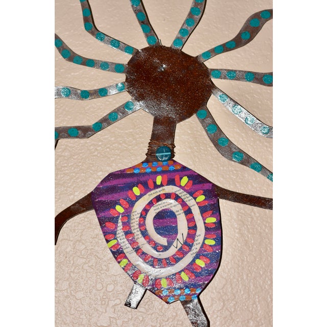 Bill & Marcia Finks Primitive Twig Signed Metal Wall Decor Folk Art "Stove Hair” For Sale In Palm Springs - Image 6 of 7
