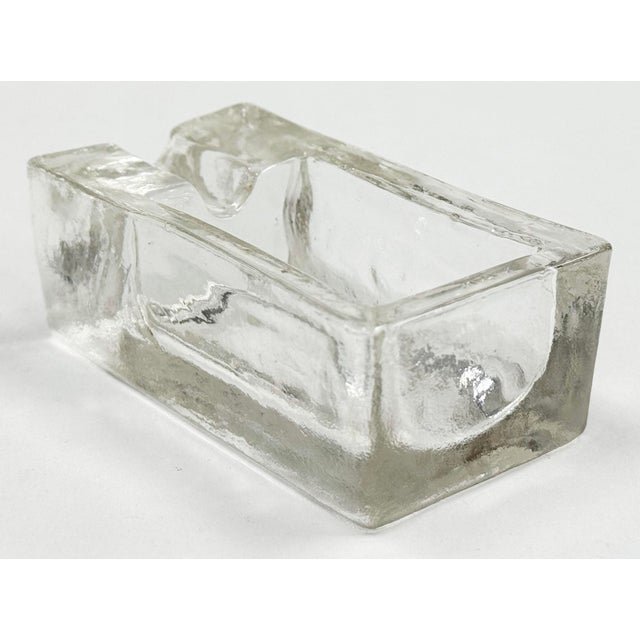 Vintage Italian Glass Block Ashtray or Trinket Dish For Sale - Image 9 of 13
