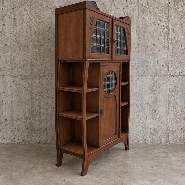 Vintage Art Nouveau Oak Sideboard, 1960s For Sale - Image 3 of 7