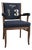 Hungarian Art Deco Accent Armchair in Denim Fabric with Wooden Frame, 1930s For Sale