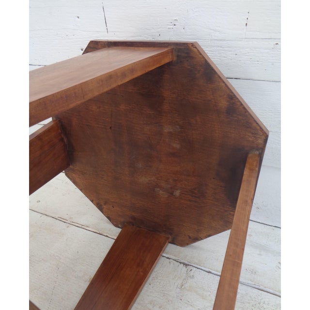 Art Deco Octagonal Walnut Coffee Table with Checkered Top, 1940s For Sale - Image 9 of 11