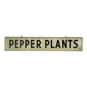 Vintage Wood Black & White Pepper Plants Farm Stand Sign