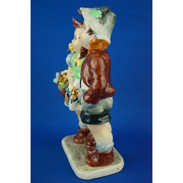 Ceramic Ceramic Sculpture of a Couple of Children by Teodoro Sebelin, Nove Bassano, Italy, 1930s For Sale - Image 7 of 18