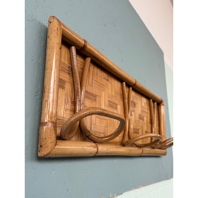 Mid-Century Modern Italian Bamboo Hat Rack, 1960s For Sale - Image 6 of 11