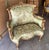 This exquisite Italian-style chair has been beautifully refinished and reupholstered in a luxurious designer damask fabric...
