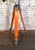 Mid-Century Modern Vintage Grey Factory Spotlight with Wooden Tripod Base For Sale - Image 3 of 13