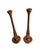 Mid Century Modern Teak Candle Sticks For Sale - Image 4 of 11