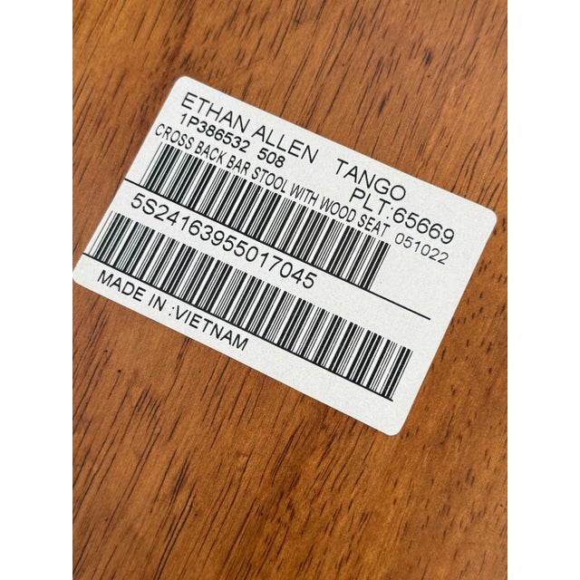 Ethan Allen “Tango” Cross Back Barstools - Set of 3 For Sale - Image 12 of 12