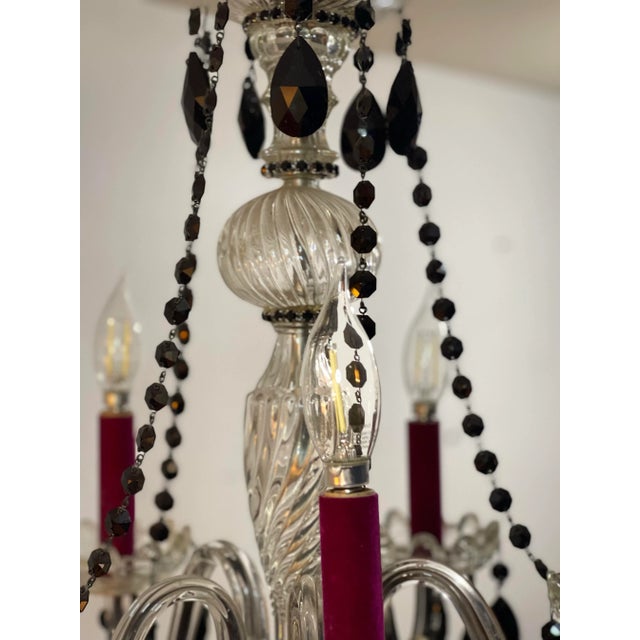 Karen Curtis’ Red & Black Strass Swarovski Crystal Chandelier, Antique Frame For Sale - Image 10 of 12