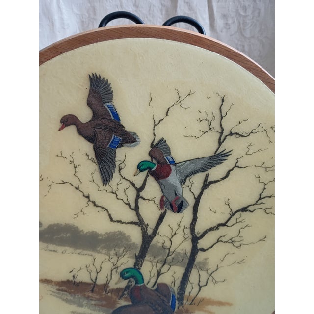 Khaki 1960s Mid-Century Bacova Guild 14" Fiberglass Mallard Duck Lazy Susan by Grace B. Gilmore For Sale - Image 8 of 12