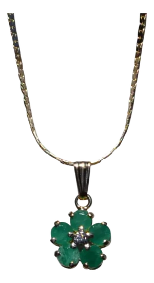 The Cecilia: Emerald and Diamond Flower Necklace