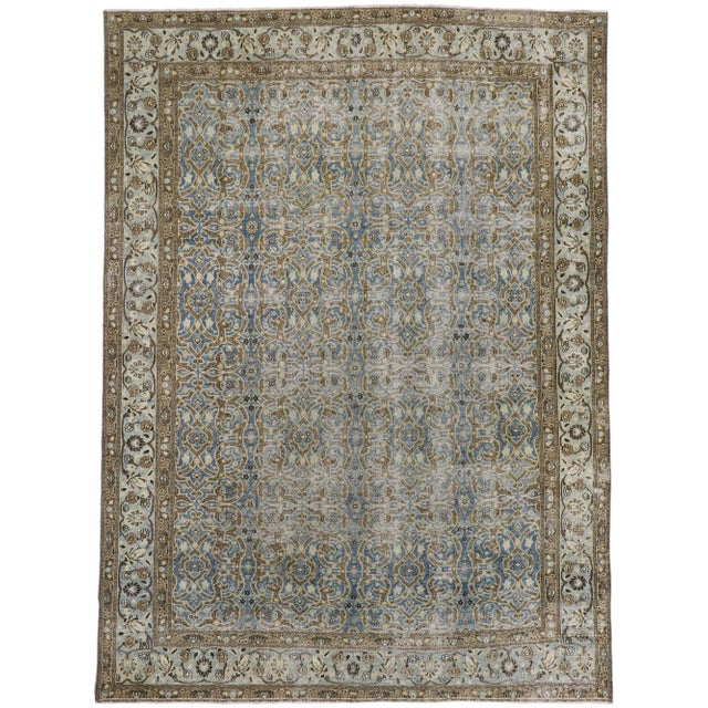 Antique Persian Mashhad Rug - 08'09 X 12'00 For Sale - Image 9 of 9