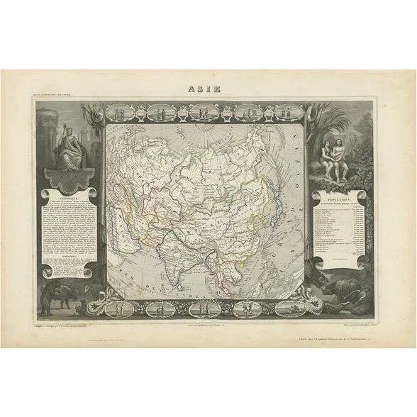 Antique Map of Asia attributed to V. Levasseur, 1854 For Sale - Image 9 of 9