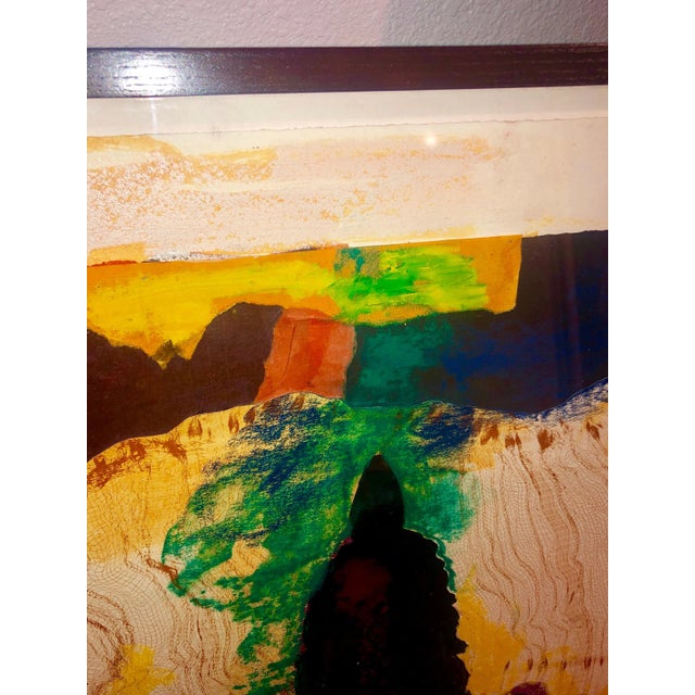 Brown Terence La Noue, Huge Abstract Modernist "August Series" Mixed Media Monotype Colorful Painting, 1990 For Sale - Image 8 of 13