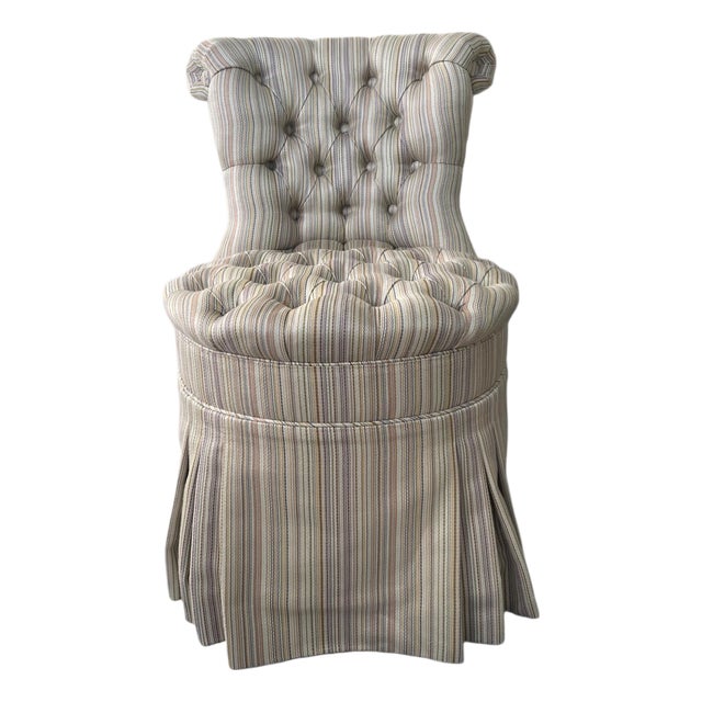 Basilia Tufted and Skirted Swivel Vanity Chair by Ebanista For Sale