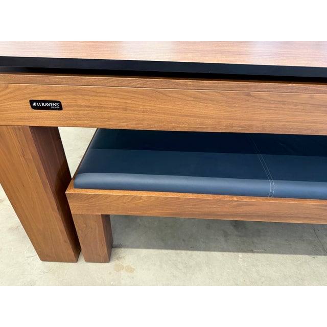 Luxury 3 in 1 Combination Pool Table, Table Tennis Table, Dining / Party Table + Matching Wall Unit and Benches. Premium Solid Walnut Wood. For Sale - Image 10 of 18