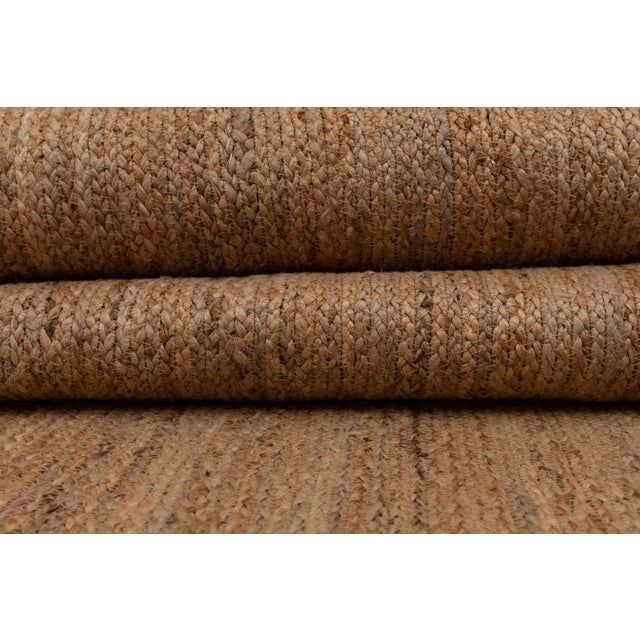 Natural Color Jute Scallop Handmade Bohomian Rug Runner 3'x12' For Sale - Image 6 of 10