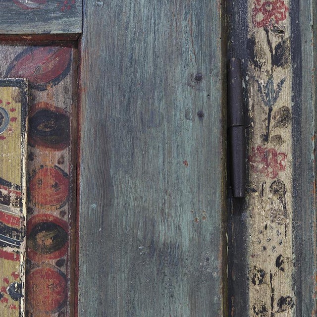 Exceptional antique painted bridal chest from southern Germany, dated 1842. A remarkable piece due to its many painted...