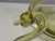 1950s Vintage Duncan & Miller Swan Candle Holder Pair Chartreuse 8" L Art Glass 1940s For Sale - Image 5 of 8