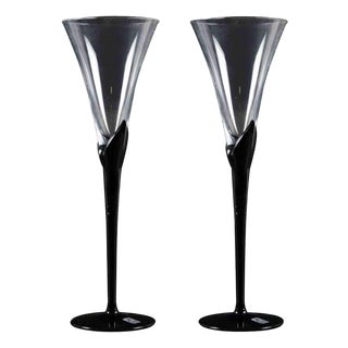 Glass Goblets by Christinenhutte, Germany, 20th Century, Set of 2 For Sale