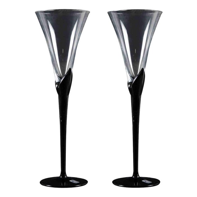 Glass Goblets by Christinenhutte, Germany, 20th Century, Set of 2 For Sale