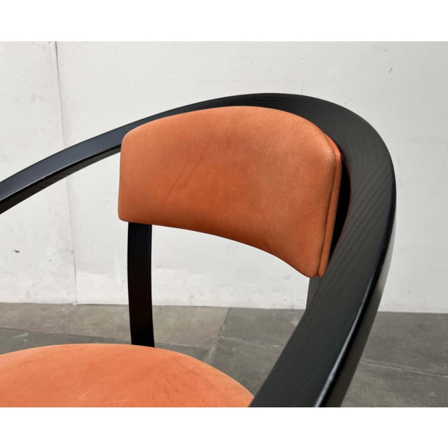 Postmodern German Modell Nostro Leather Chair by Andreas Weber for Rosenthal Einrichtung, 1980s For Sale - Image 13 of 18