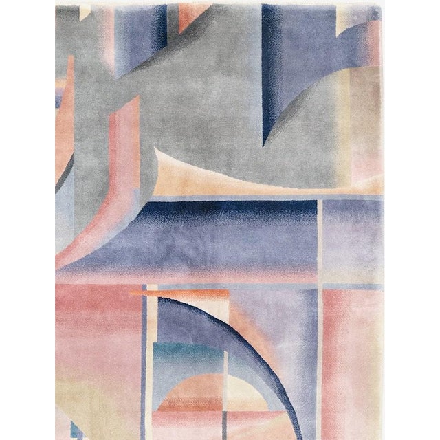A mid-20th-century Chinese Rug with a striking 3-dimensional vortex out-of-character borderless design