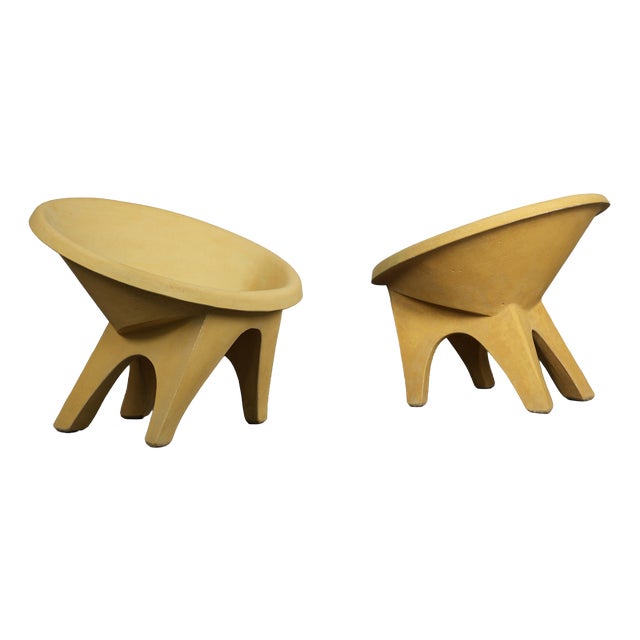 Sculptural Concrete Sphere Lounge Chairs, Italy, 1960s, Set of 2 For Sale