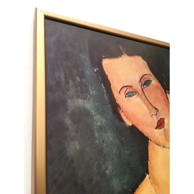 Metal Modigliani Vintage 1980's Lithograph Print Framed Poster " Madame Georges Van Muyden " 1917 For Sale - Image 7 of 13